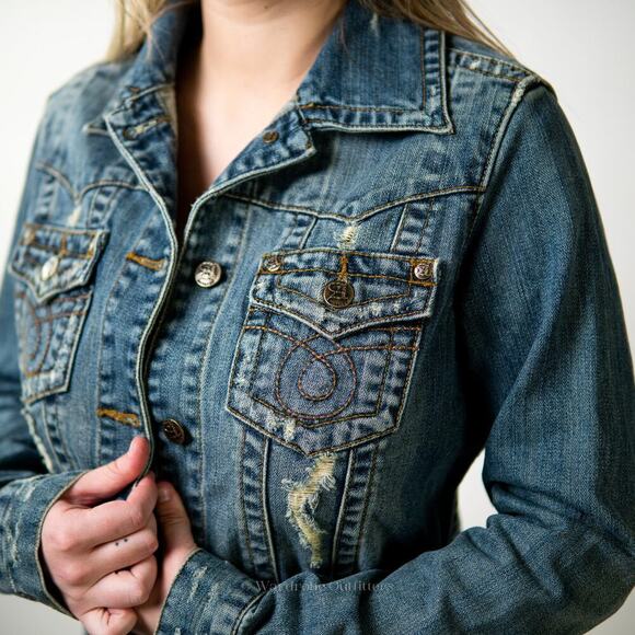 Vintage Y2K Archangel Denim Jean Jacket - M - Picture 8 of 10